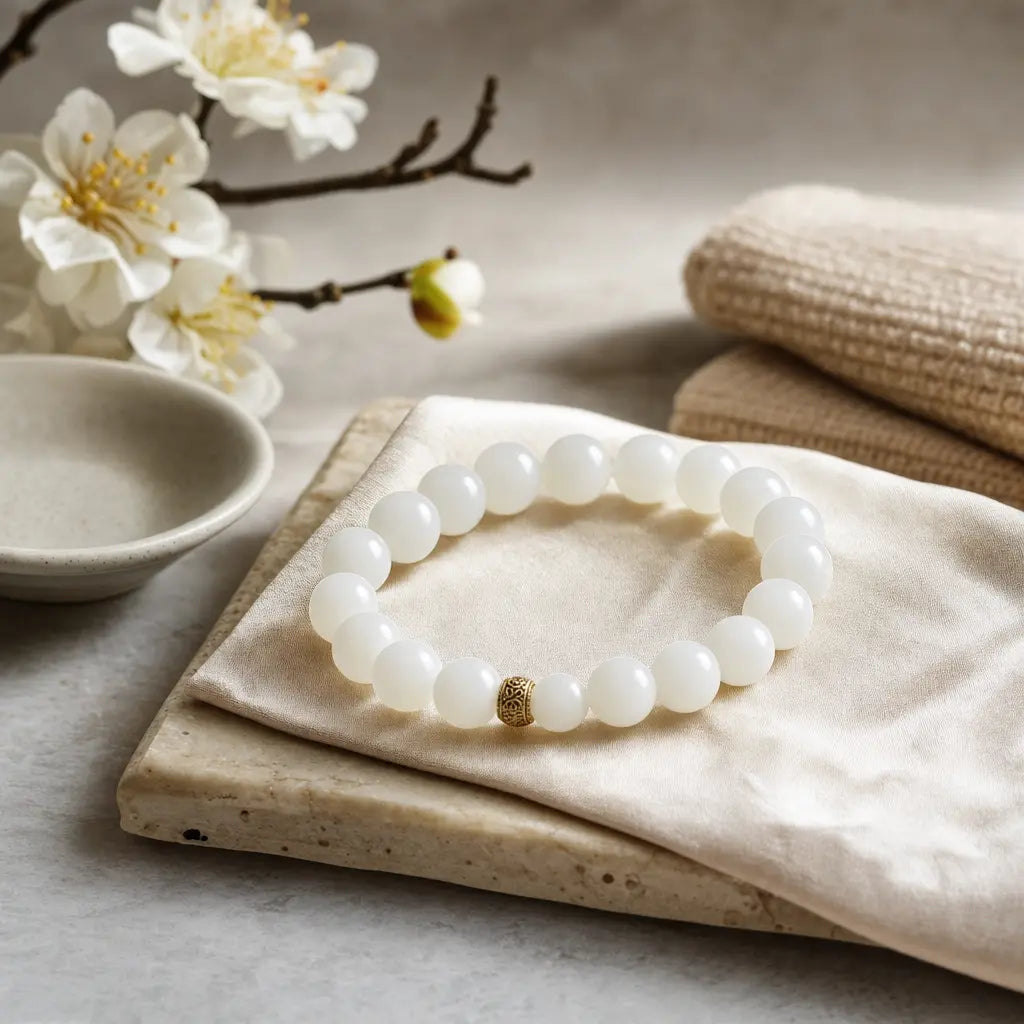 Featured image for How to Maintain White Jade Bracelets: Preventing Cloudiness, Oil Build-Up, and Scratches