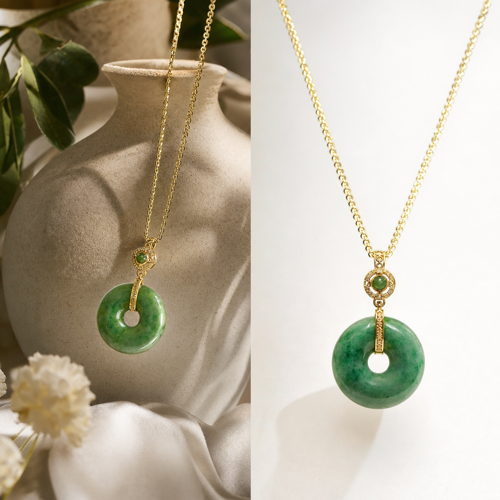 Featured image for Natural Lighting vs Flash Photography: How to Choose Jade and Gold Necklaces That Look True Green in Photos
