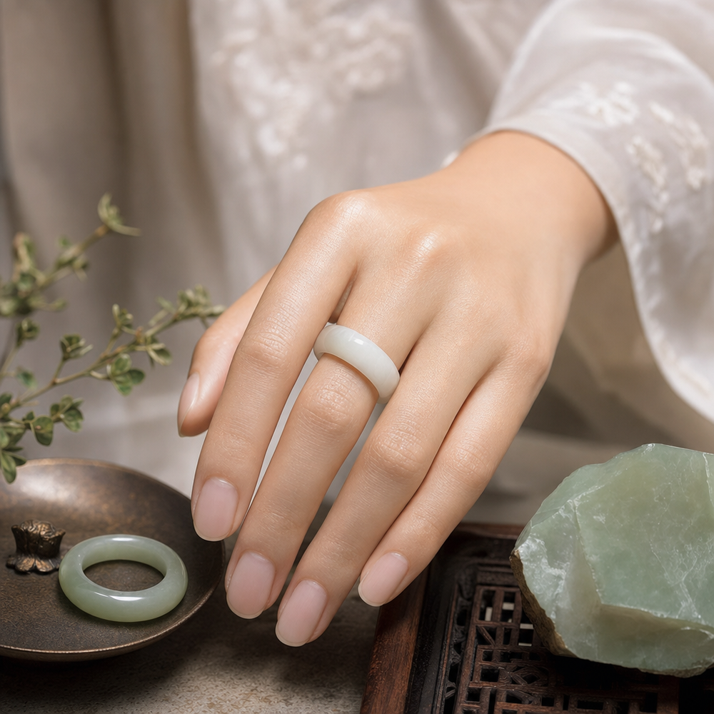 Featured image for White Jade Ring Buying Guide: Band Width, Setting Style, and Sizing for Daily Wear