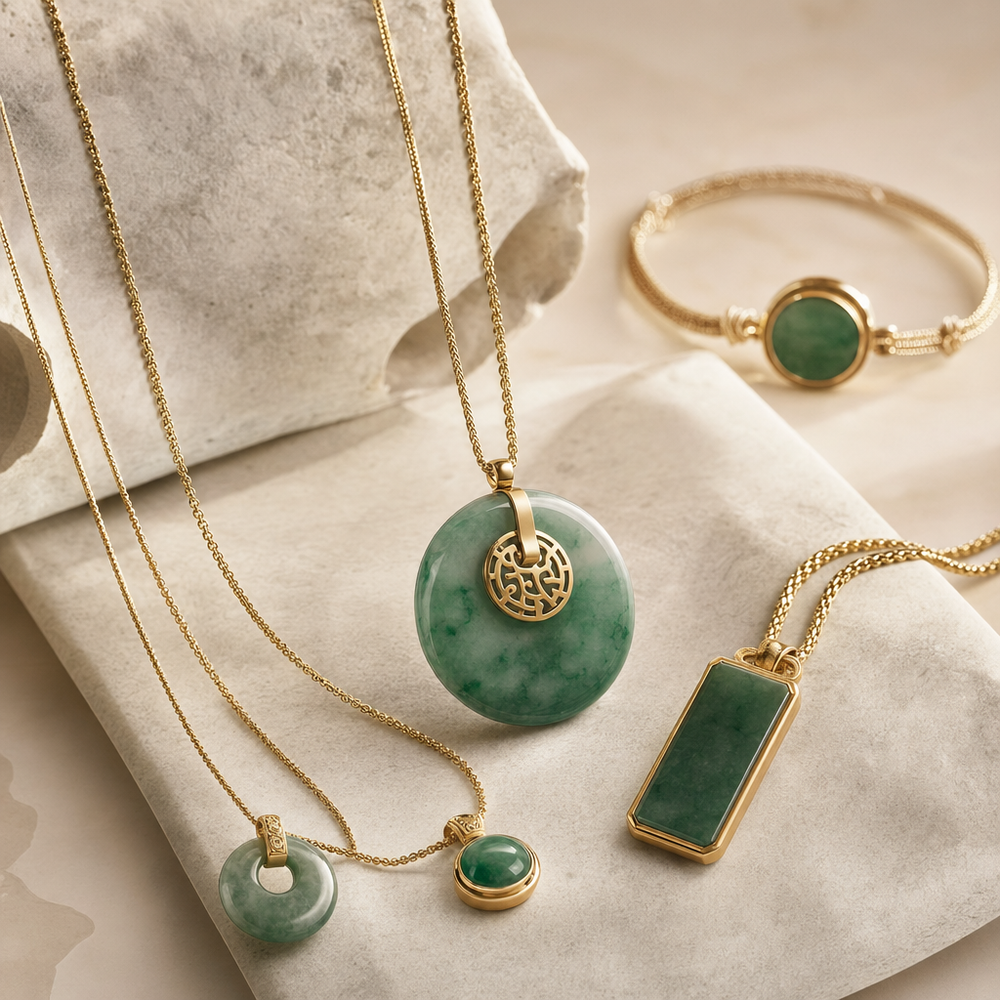 Featured image for Jade and Gold Pendant Styles, From Minimal to Statement