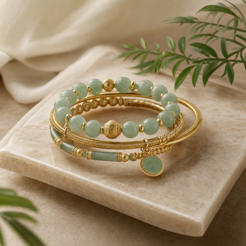Featured image for Jade and Gold Bracelets: 12 Ready-to-Wear Stacking Combos by Style