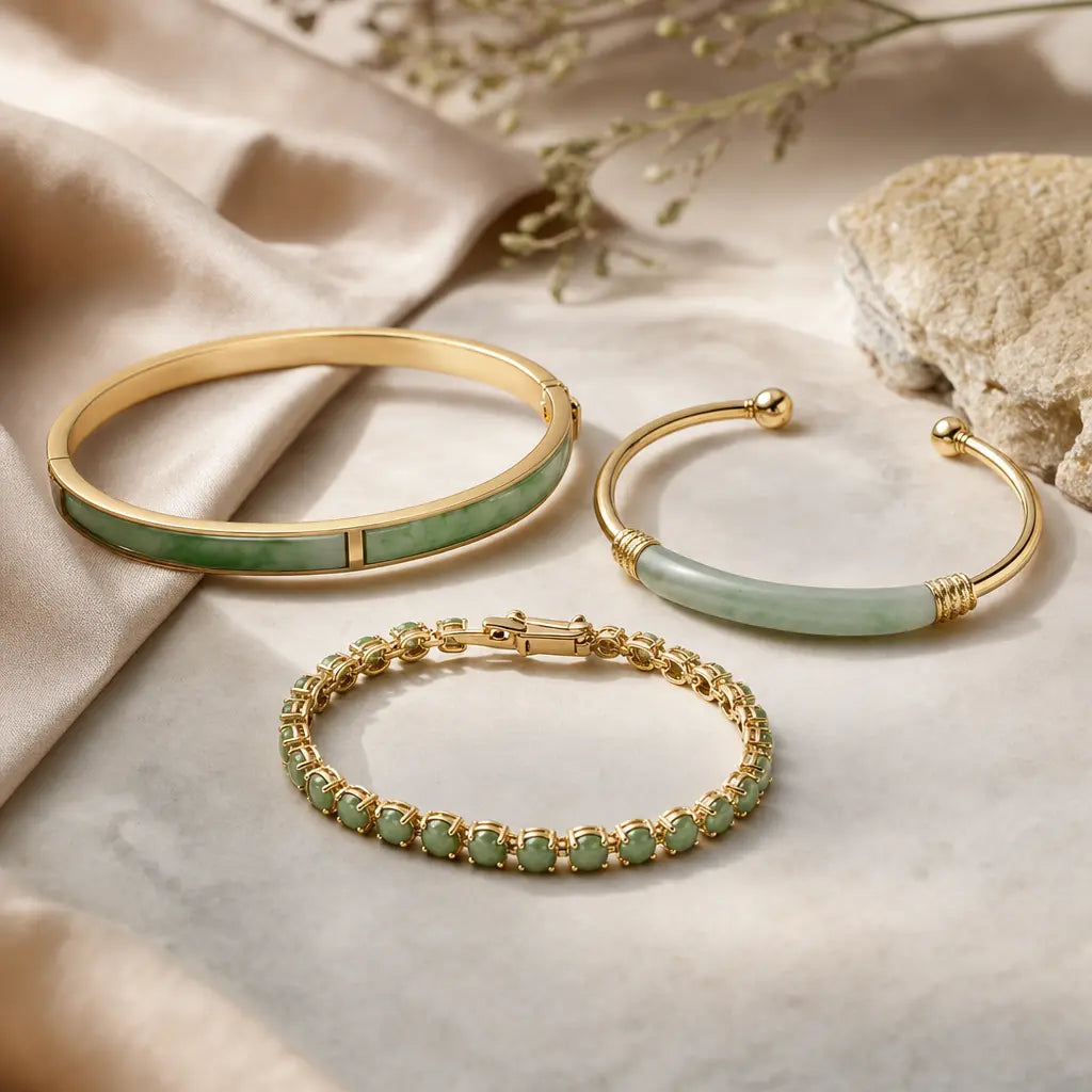 Featured image for Bangle vs. Tennis Bracelet vs. Cuff: Which Gold and Jade Bracelet Style Fits You?