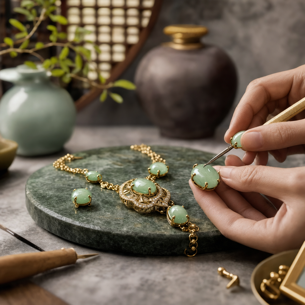 Featured image for Gold and Jade Jewellery Repair Guide: When to Re-Glue Loose Cabochons and Refinish Worn Prongs