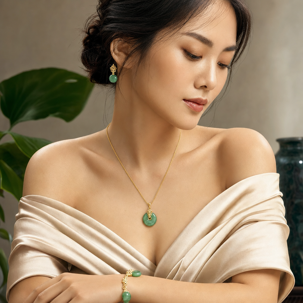 Featured image for Jade and Gold Necklaces: Styling Guide for Halter, Sweetheart, and Off-Shoulder Necklines