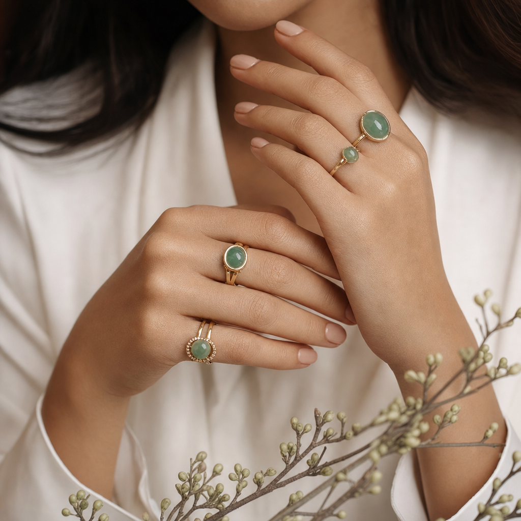 Featured image for 5 Ways to Style Jade and Gold Rings, From Minimalist to Statement Looks