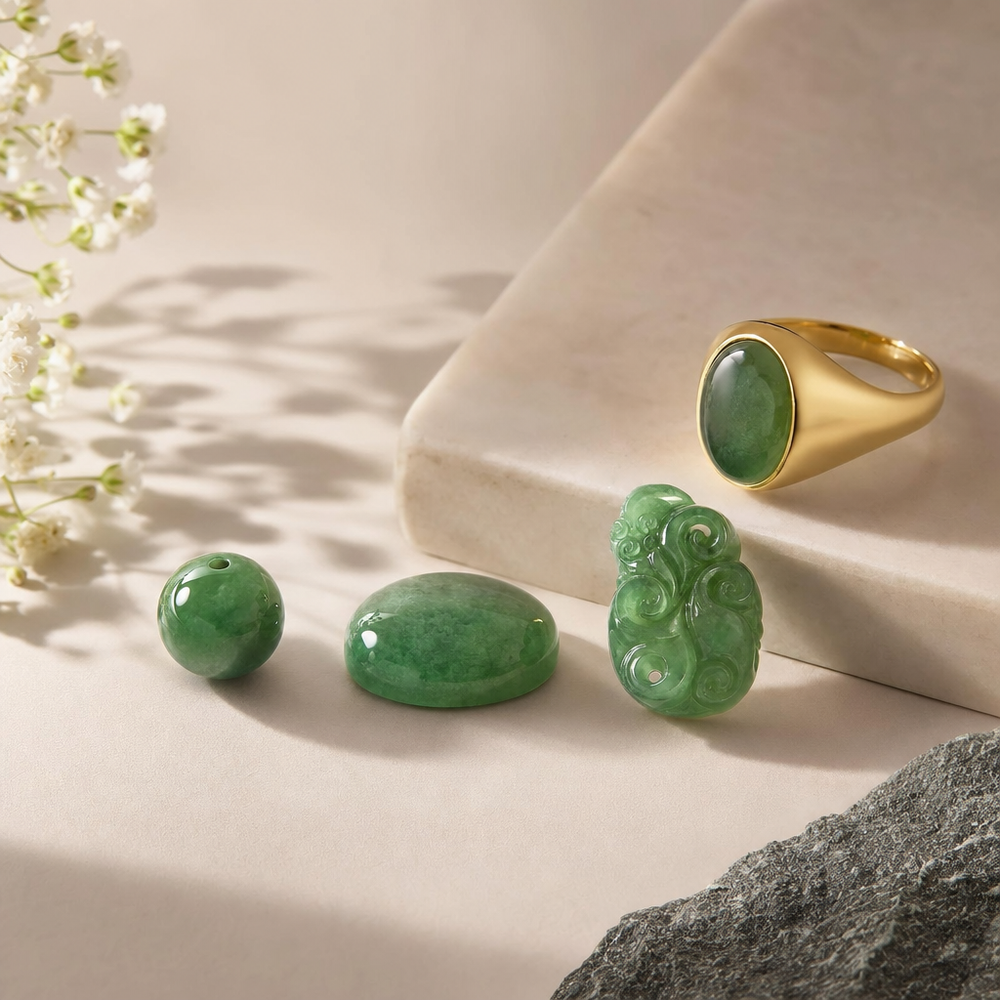 Featured image for Jade and Gold Signet Rings: Choosing Bead, Cabochon, or Carved Jade