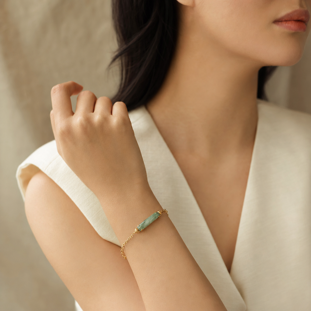 Featured image for How to Build a Gold and Jade Bracelet Capsule Wardrobe: 5 Ways to Wear It Daily