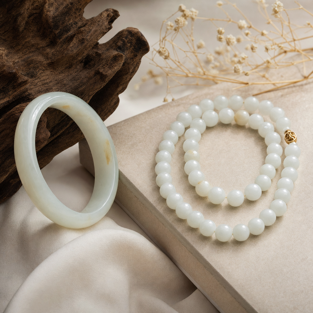 Featured image for White Jade Jewellery: Natural Imperfections vs Uniform Stones