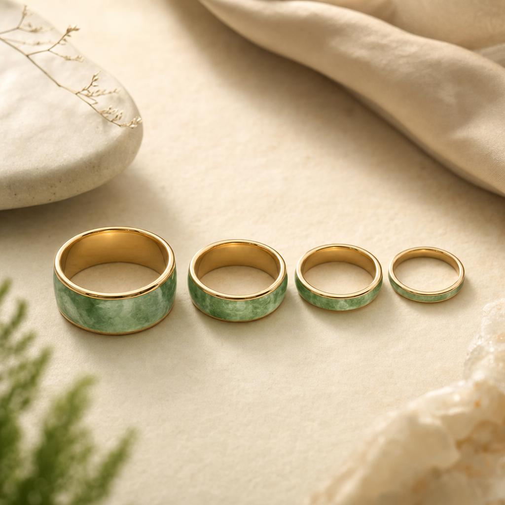 Jade and Gold Rings: Find a Band Width That Looks and Feels Right