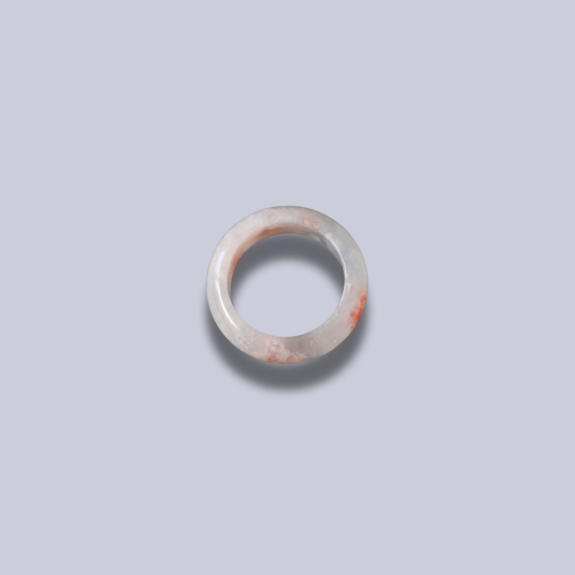 Natural flower agate gemstone ring showcasing warm floral inclusions
