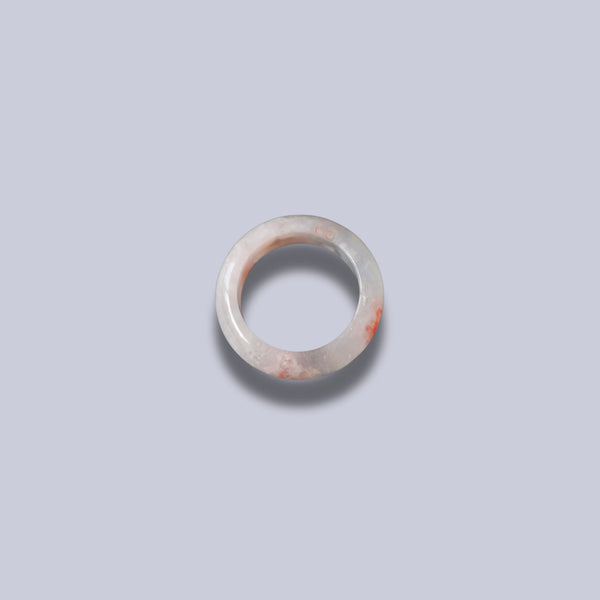 Natural flower agate gemstone ring showcasing warm floral inclusions