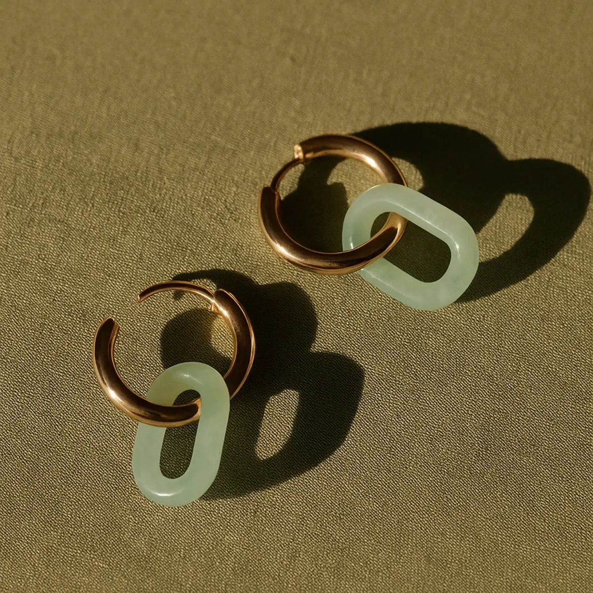 Jaura Earrings – Solid Gold & Jadeite Hoops | Aulyn Jewelry