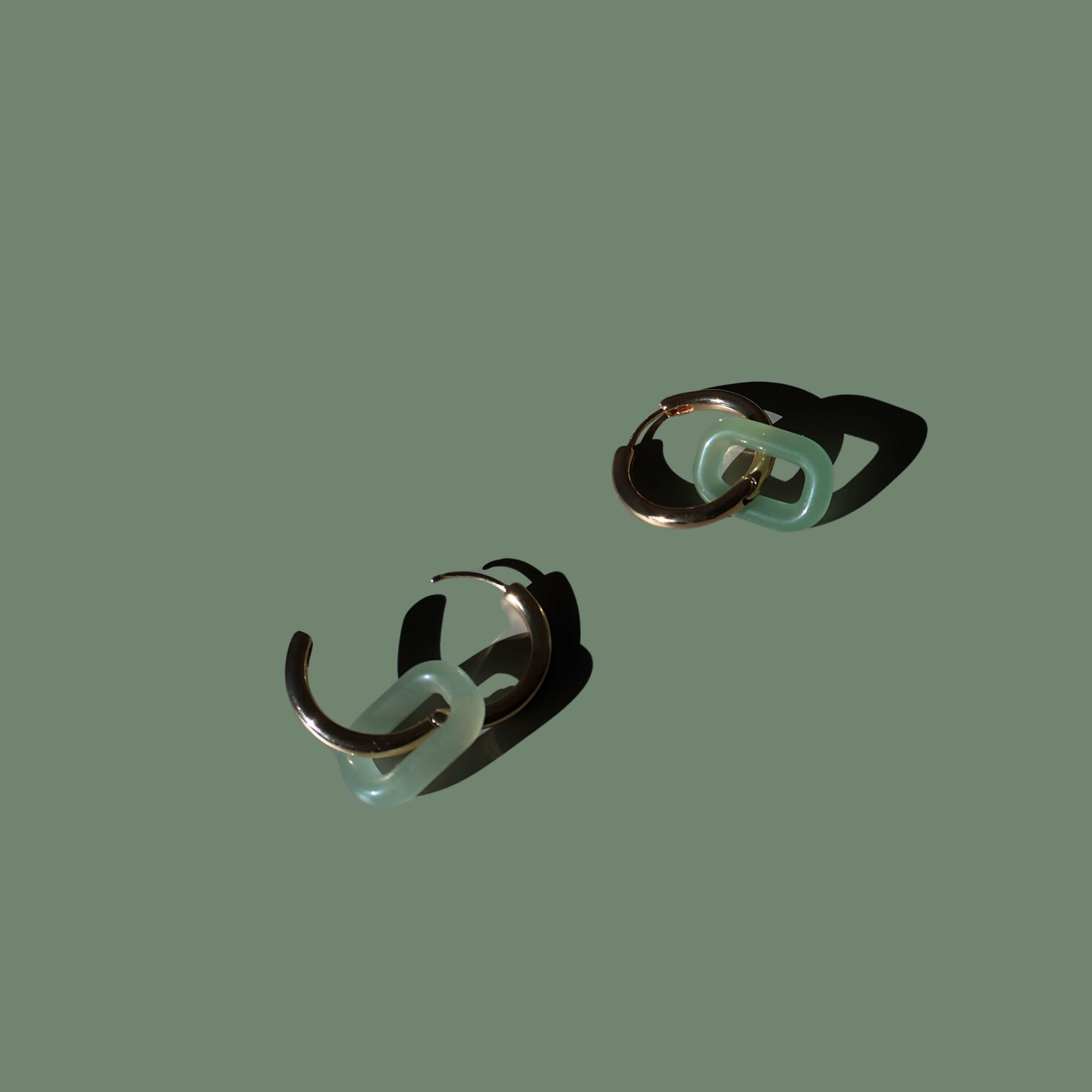 Jaura Earrings – Solid Gold & Jadeite Hoops | Aulyn Jewelry