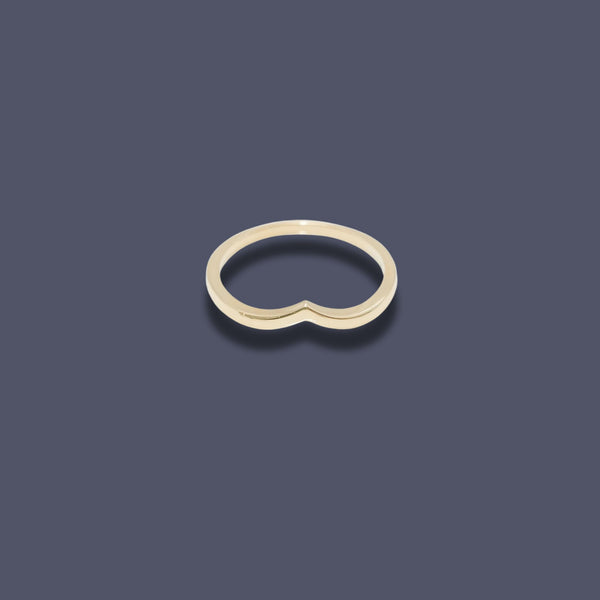Close-up of Solène Ring — Minimalist 10K Gold Wishbone Jewelry