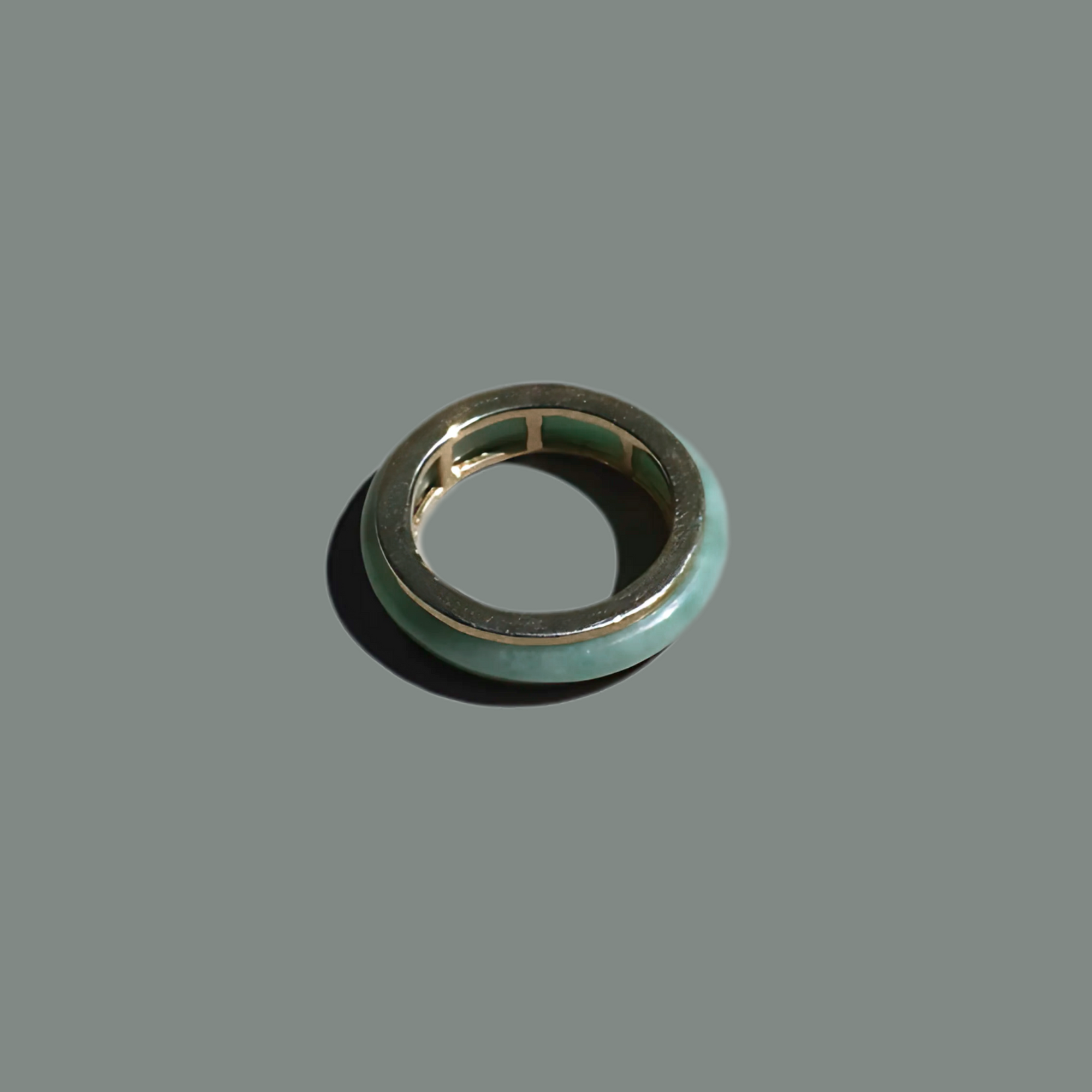 Jaura Ring in solid gold with natural jadeite, handcrafted in Canada – elegant and timeless design.